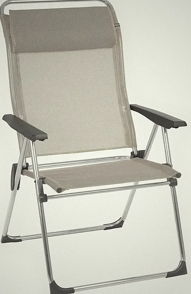 Adjustable Alu Cham XL Ocean Blue Outdoor Reclining Armchair for Patio & Camping