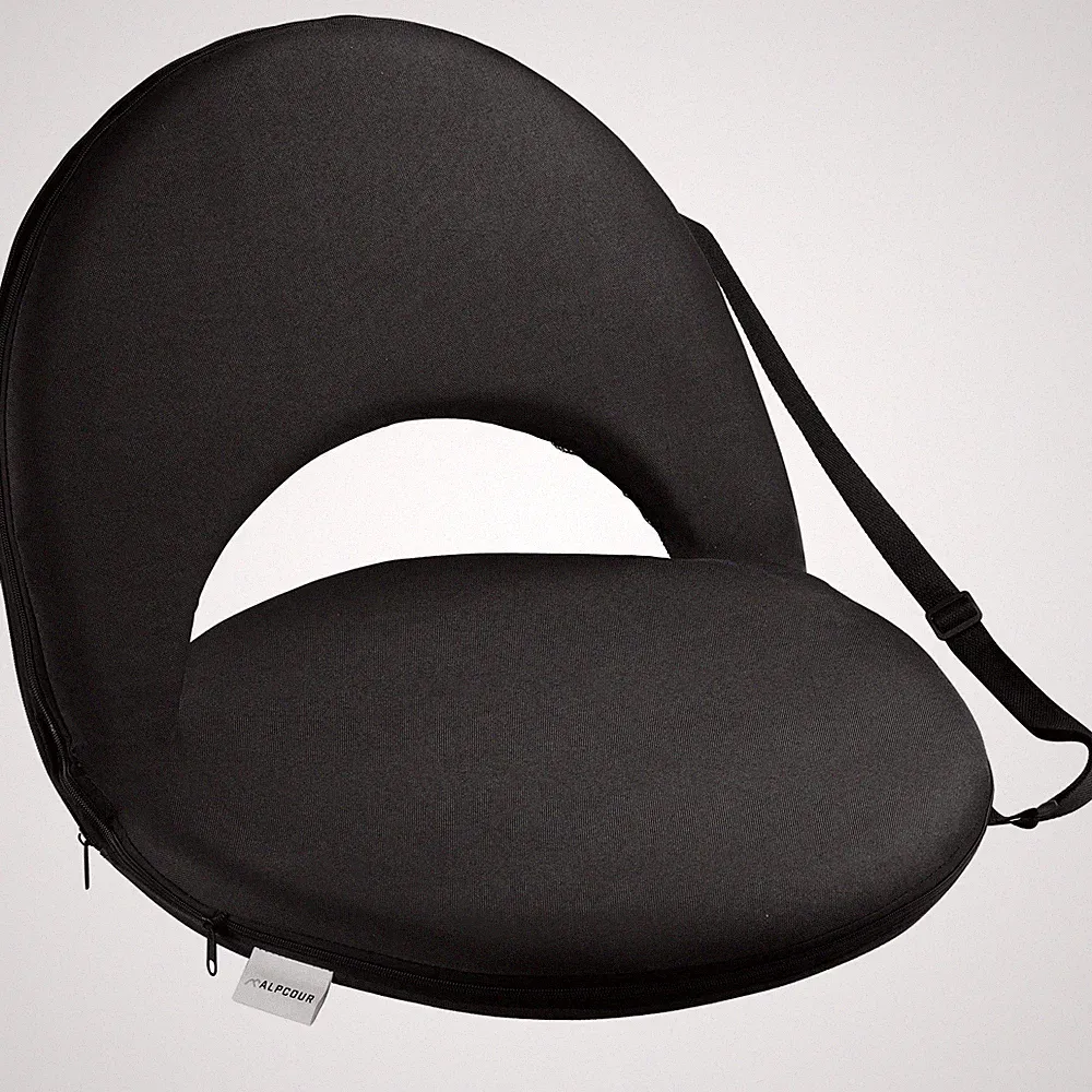 Alpcour Folding Stadium Seat 21 inch Black Reclining Waterproof Cushion Chair