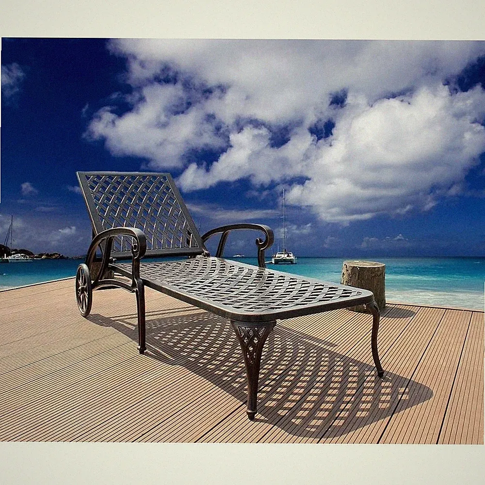 Aluminium Cast lounge chair 1pcs brown