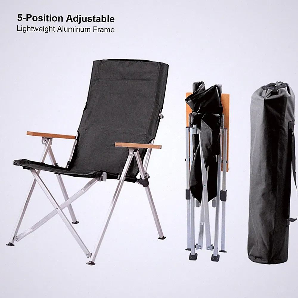 Aluminum Folding Camping Chair – 5-Position Adjustable