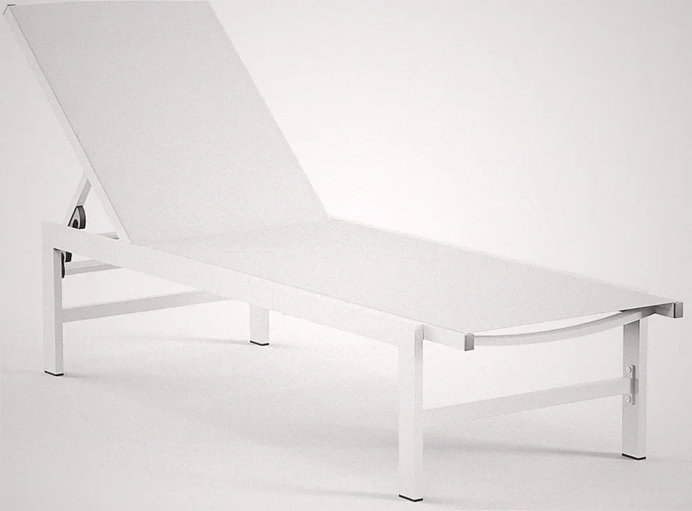 Aluminum Poolside Lounge Chair with 5-Position Recline - White