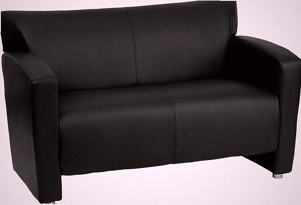 Elegant Black Leathersoft Loveseat - HERCULES Majesty Series by