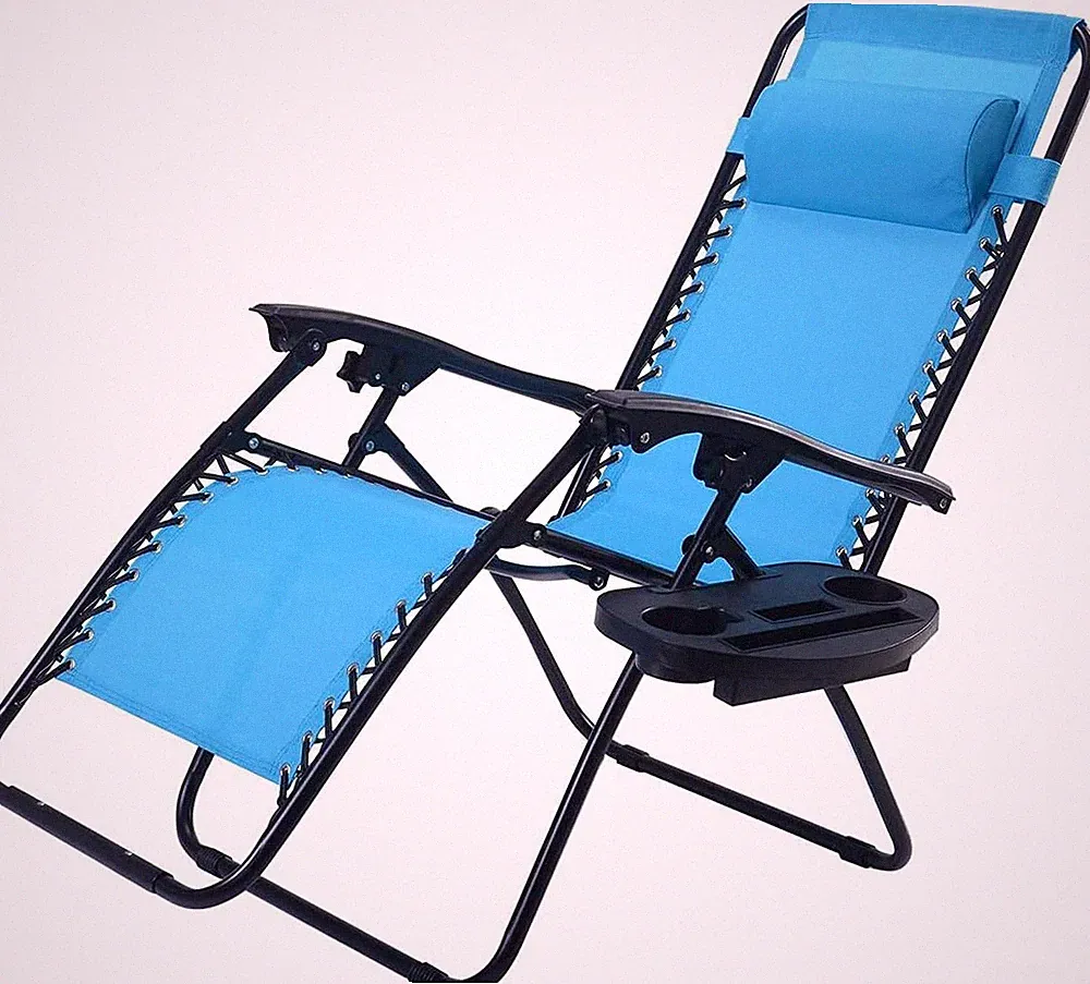 Folding Zero Gravity Reclining Textilene Lounge Chairs, Outdoor Adjustable Patio