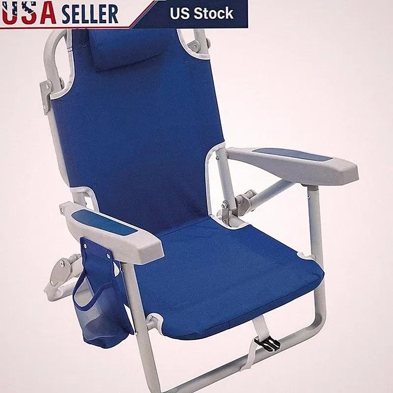 Kids Backpack Chair Lightweight Portable W/ Adjustable Recline & Cup Holder New