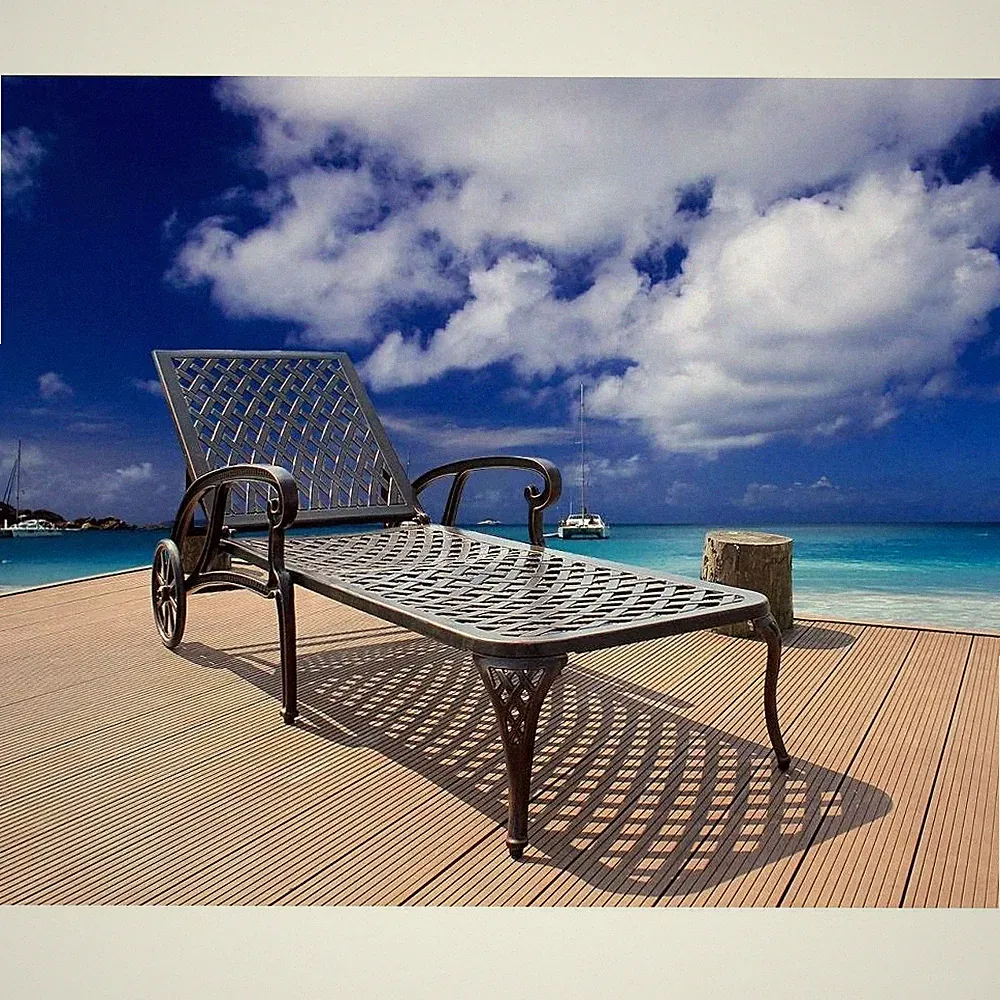New Listing Aluminium Cast lounge chair 1pcs brown