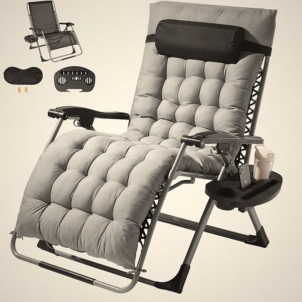 33 Inch Zero Gravity Aluminum Recliner Lounge Chair
