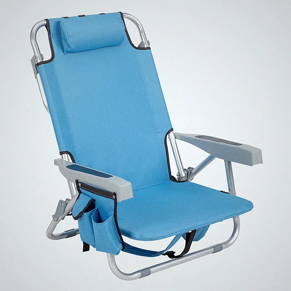 On-Your-Back Lightweight Beach Reclining Lounge Lawn Chair with Backpack Straps