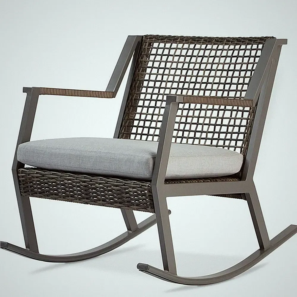Real Flame Calvin Aluminum Patio Rocker in Gray (Set of 2)