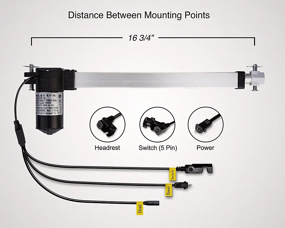 UNIVERSAL - Motor Replacement Model: (SMALL-SHAFT) Linear Actuator for Recliner