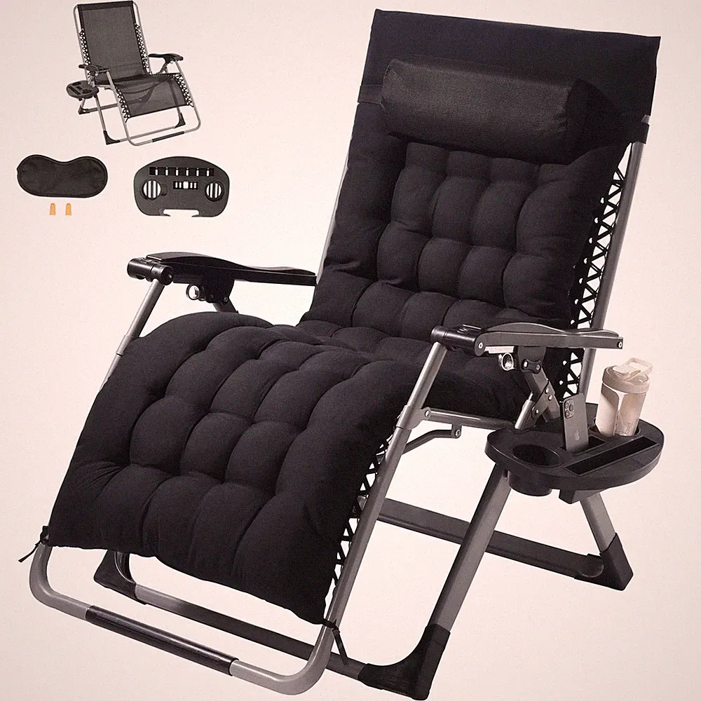 Zero Gravity Chair 33 Inch 500 lb Adjustable Recliner Black HQB-FAN003 VEVOR