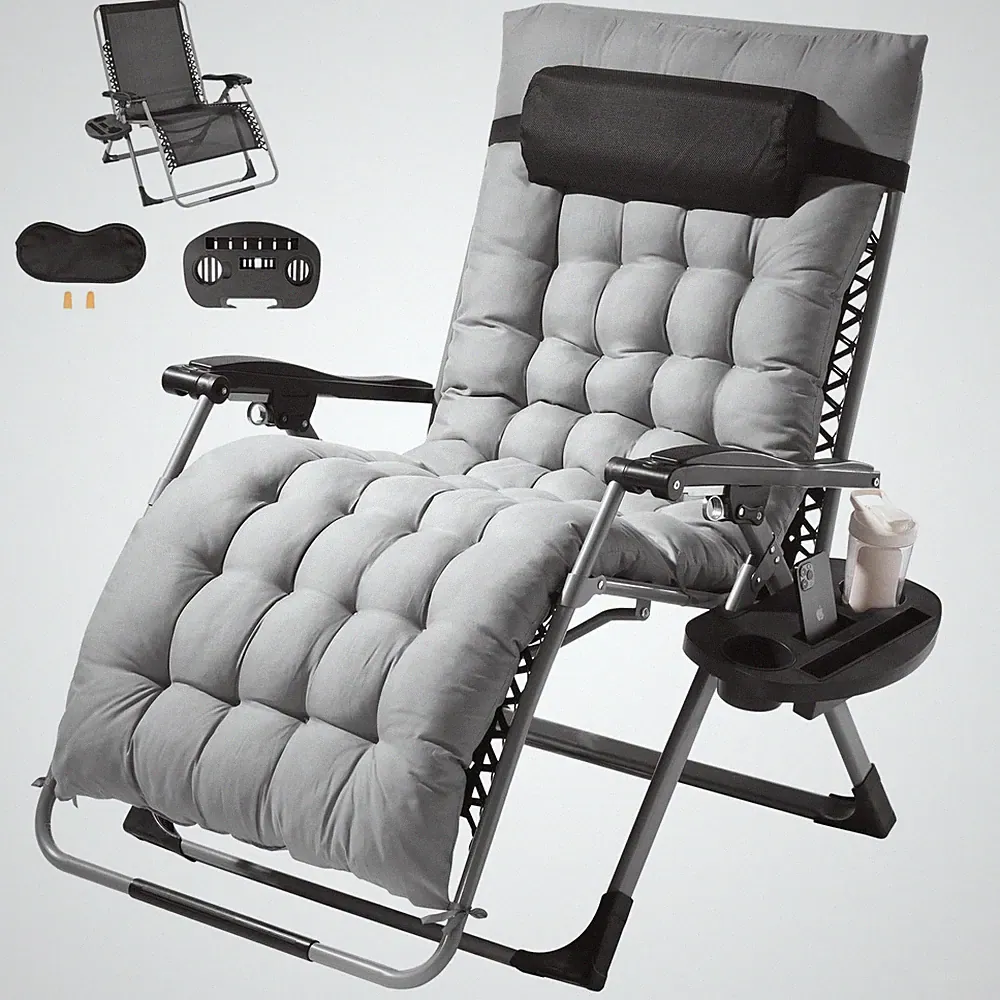 Zero Gravity Chair 33 Inch 500 lbs Adjustable Recliner Grey HQB-FAN004 VEVOR